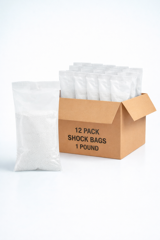 SHOCK: Granular Calcium Hypochlorite (1lb Pack of 12)